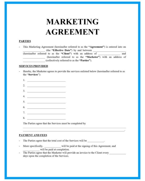 Marketing and Advertising Agreement