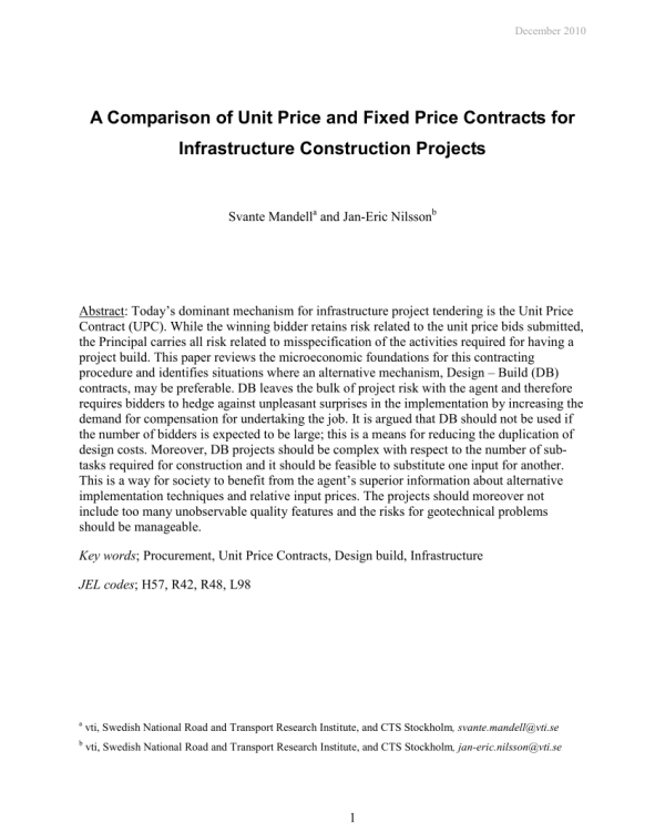 Unit Price Contract